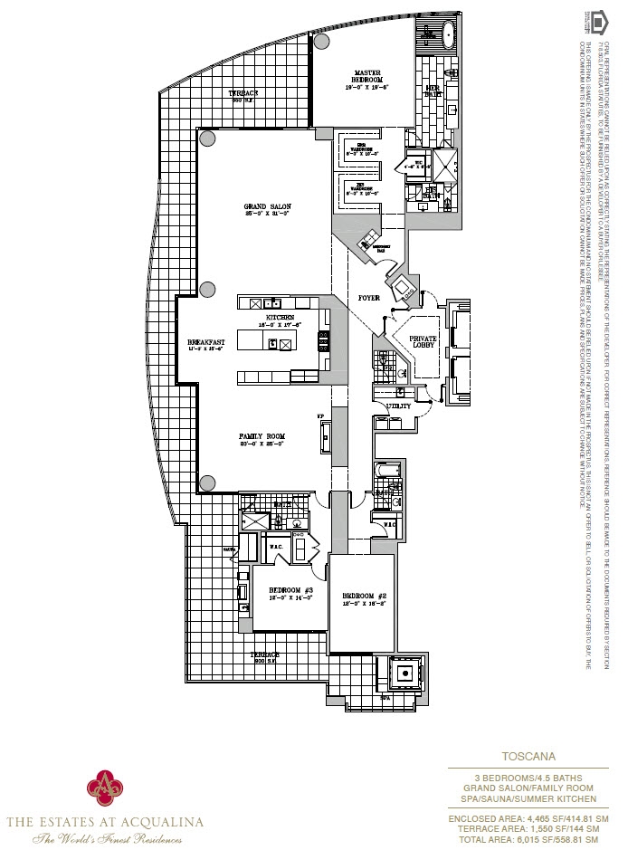 Estates at Acqualina Toscana Floor Plan