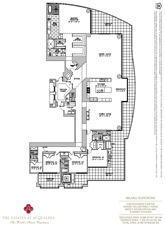 Estates at Acqualina Milano Superiore Floor Plan