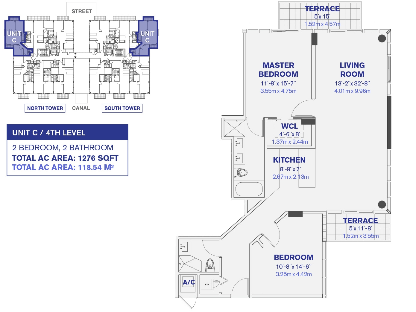 4th and 6th Floor Unit C Floor plan