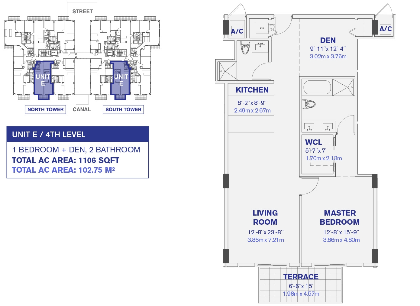 4th and 6th Floor Unit E Floor Plan