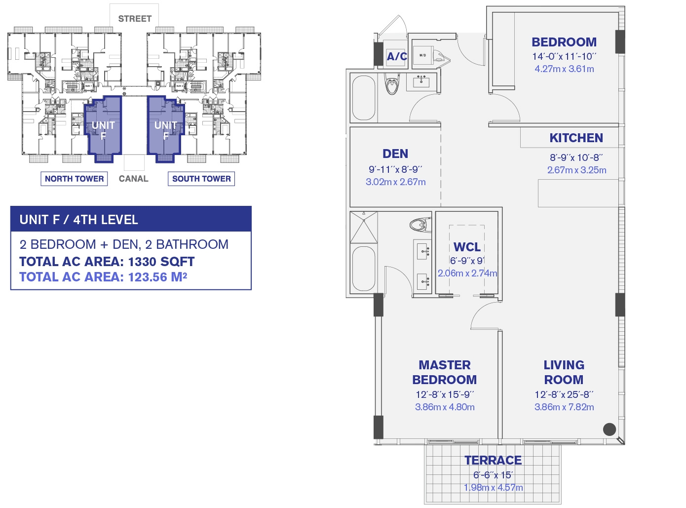 4th and 6th floor Unit F floor plan