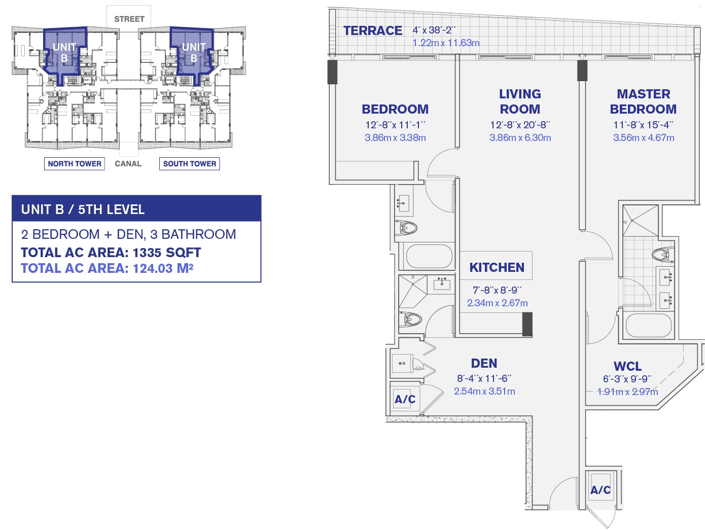 5th Floor Unit B Floor plan