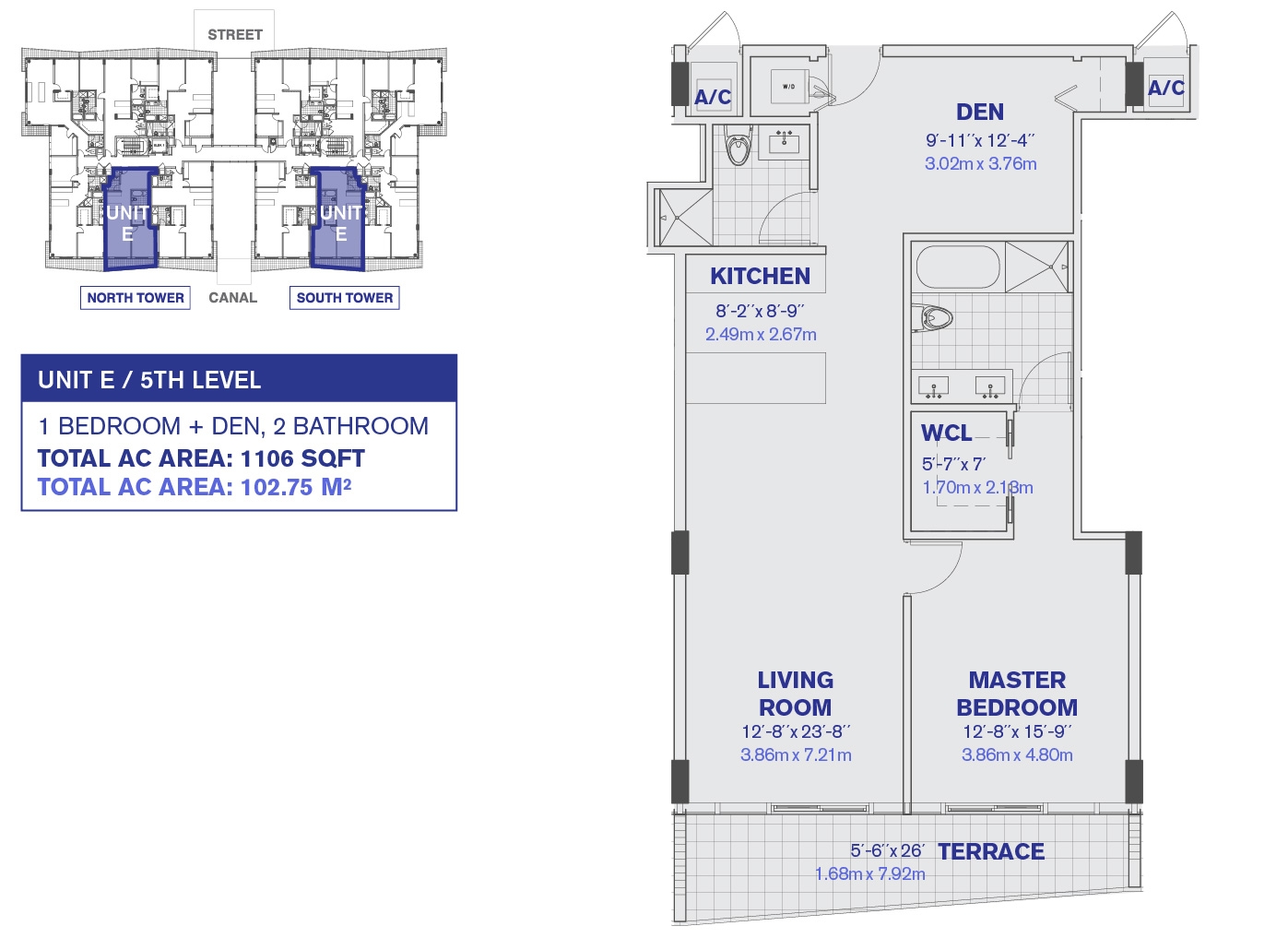 Kai at Bay Harbor condos 5th Floor Unit E Floor Plan