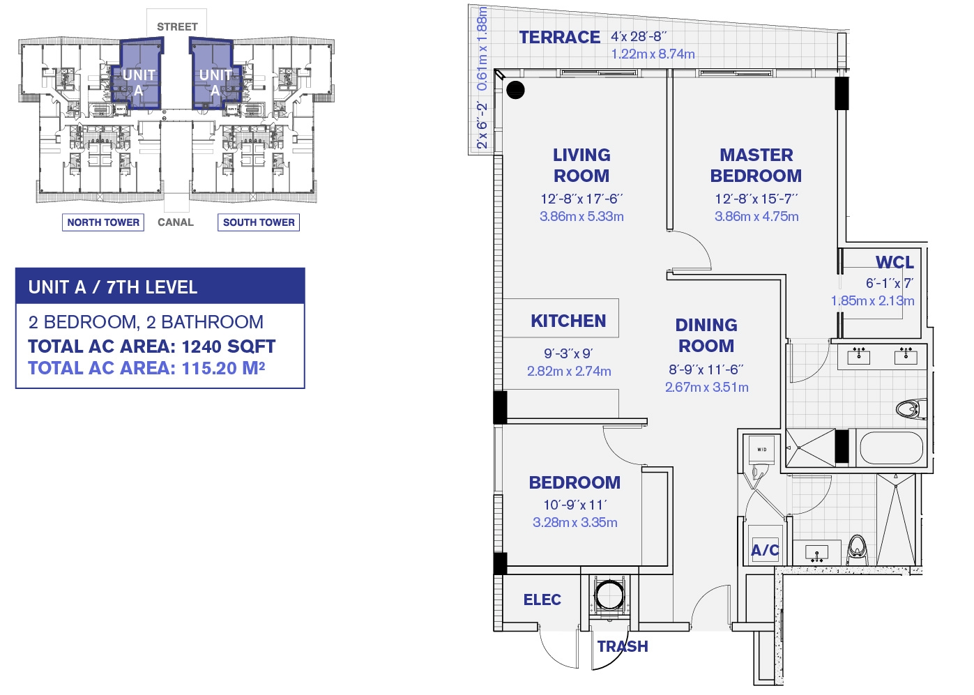 Kai at Bay Harbor 7th Floor Unit A floor plan