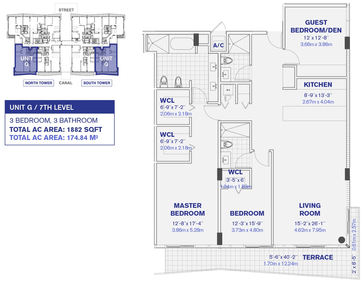 Kai at Bay Harbor condos 7th Floor Unit G Floor plan